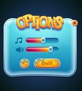 Game options select window for computer app Royalty Free Stock Photo