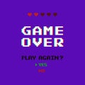 Game over glitch pixel, play again with choice yes no Royalty Free Stock Photo