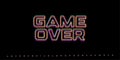 GAME OVER glitched phrase. RGB distorted arcade-style headline for retro interface, pixel fail screen or vaporwave crash Royalty Free Stock Photo