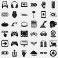 Game over icons set, simple style Royalty Free Stock Photo