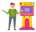 Game Over, Retro Arcade Game Machine Vector Image Royalty Free Stock Photo