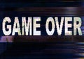 Game over message distorted screen static noise
