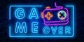 Game Over Neon Text Vector. Game Over neon sign, Gaming design template, modern trend design, night neon signboard, night bright