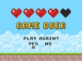 Game over pixel art arcade game screen vector illustration Royalty Free Stock Photo