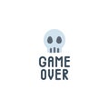Game over skull flat icon