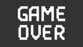 Game over. Stylized inscription in the pixelation style