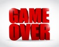 Game over text sign illustration design