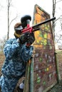 Game in a paintball Royalty Free Stock Photo