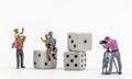 Game Parchis, miniature figures Royalty Free Stock Photo