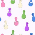 Game pieces seamless pattern. Ludo print. Player figures.