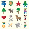 Game pixel characters Royalty Free Stock Photo