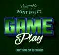 Game play text, editable font effect