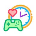 Game playing love time icon vector outline illustration