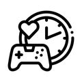 Game playing love time icon vector outline illustration