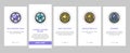 Game Progress Award And Medal onboarding icons set vector Royalty Free Stock Photo