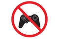 Game is prohibited icon on white background. no gaming sign. flat style