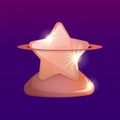 Game rank, star rating for completing levels. Bronze star for game ui design. Cartoon vector illustration. Level up