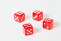 Game red dices isolated white with max result