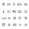 Game related icon set outline style