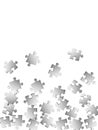 Game riddle jigsaw puzzle metallic silver parts Royalty Free Stock Photo