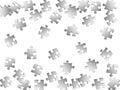 Game riddle jigsaw puzzle metallic silver pieces Royalty Free Stock Photo