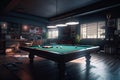 Game room billiards, created neural network, technology Royalty Free Stock Photo