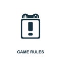 Game Rules icon from video games collection. Simple line Game Rules icon for templates, web design and infographics