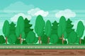Game seamless summer landscape forest background Royalty Free Stock Photo