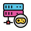 Game Server color line icon