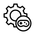 Game Setting vector line icon Royalty Free Stock Photo