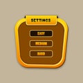 Game settings ui vector elements