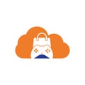 Game shop cloud shape concept vector logo. design. Royalty Free Stock Photo