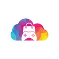 Game shop cloud shape concept vector logo. design. Royalty Free Stock Photo