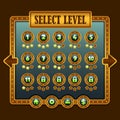 Game steampunk level selection icons