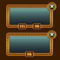 Game steampunk menu interface panels