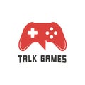 Game Stick Template design talk vector game logo, digital technology, modern, entertainment. Fun game