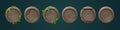 Game stone buttons, round frames or ui level icons Royalty Free Stock Photo