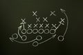 American Football playbook strategy drawn on blackboard Royalty Free Stock Photo