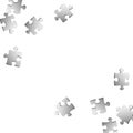 Game teaser jigsaw puzzle metallic silver pieces Royalty Free Stock Photo