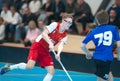Full floorball action by Telge Royalty Free Stock Photo