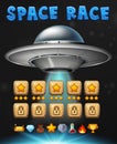 Game template with space race theme