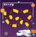 Game template with space theme background Royalty Free Stock Photo