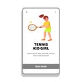 game tennis kid girl vector Royalty Free Stock Photo