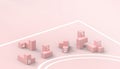 Game of the Tetris and business Concept on pastel Pink background