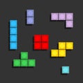 Game Tetris pixel bricks. Colorfull Game background
