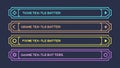 Game Text Style Buttons: UI Elements for Interactive Games, vector design Generative AI Royalty Free Stock Photo