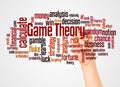 Game theory word cloud and hand with marker concept Royalty Free Stock Photo