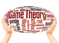 Game theory word cloud hand sphere concept Royalty Free Stock Photo