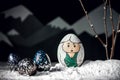 Game of Thrones character Khaleesi or Queen Daenerys Targaryen. Creative Egg on Easter Holidays. DIY Idea on Easter Royalty Free Stock Photo