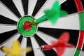 Game throwing darts at the target Royalty Free Stock Photo